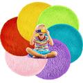 6 Pcs Kids Crazy Carpet Circle Seats 18 Inch Circle Time Mat Rainbow Round Floor Cushions Plush Soft Warm Colorful Classroom Rug Flexible for Preschool Kindergarten Story Daycare Home Group Activity