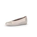 Pavers Ladies Leather Wedge Pump - Ivory Size 6