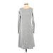 Sol Angeles Casual Dress - A-Line Crew Neck Long sleeves: Gray Print Dresses - Women's Size Small