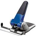 Leitz Extrastarker Registraturlocher, Metall, geeignet für bis zu 65 Blatt, Anschlagschiene mit Formatvorgaben, Ergonomisches Design dank Griffmulde, blau, 51800035