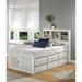 Viv + Rae™ Beckford Twin 6 Drawer Solid Wood Mate's & Captain's Bed w/ Bookcase Wood/Upholstered in Gray | 49 H x 44 W x 83 D in | Wayfair