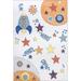 Blue/Orange 60 x 39 x 0.2 in Area Rug - Zoomie Kids Leonie Outer Space Machine Washable Kids Area Rug Polyester | 60 H x 39 W x 0.2 D in | Wayfair