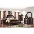 World Menagerie Hordville Cherry Upholstered Sleigh Bedroom Set Special Queen 3 Piece: Bed, 2 Nightstands Upholstered, in Brown | Wayfair