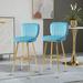 Everly Quinn Bar Stool Wood/Upholstered/Velvet in Blue | 40.56 H x 18.12 W x 18.51 D in | Wayfair 6160BBB131B845B88DD100BCDBB7278C