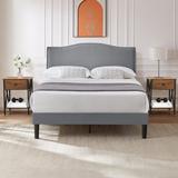 Trent Austin Design® Polizzi Platform 3 Piece Bedroom Set Upholstered/Metal in Gray/Brown | 43.69 H x 56.69 W x 76.57 D in | Wayfair