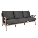 Woodbridge Furniture Bellevue Outdoor Sofa Wood/Natural Hardwoods/Sunbrella® Fabric Included in Brown/Gray/White | 34 H x 79 W x 38 D in | Wayfair