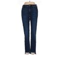 William B Jeggings - Mid/Reg Rise Straight Leg Boyfriend: Blue Bottoms - Women's Size 25 - Dark Wash