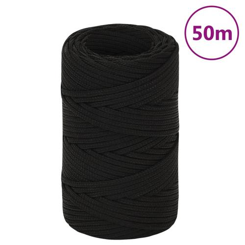 vidaXL Arbeitsseil Schwarz 2 mm 50 m Polyester