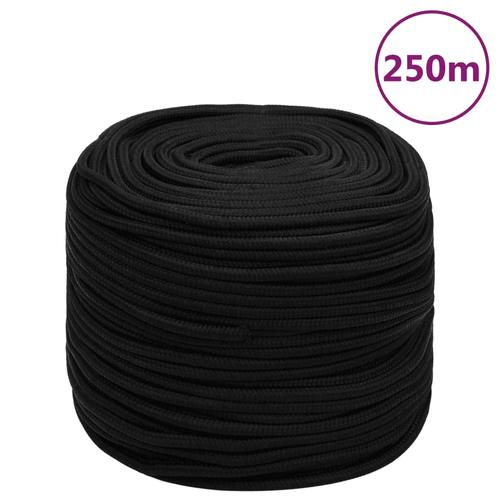 vidaXL Arbeitsseil Schwarz 6 mm 250 m Polyester