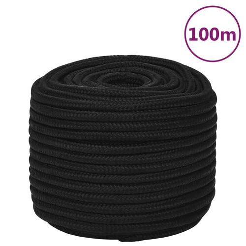 vidaXL Arbeitsseil Schwarz 14 mm 100 m Polyester