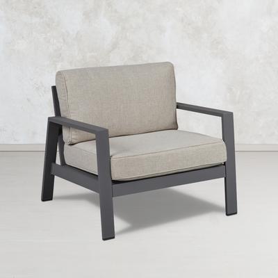 Aegean Outdoor Chair in Weathered Slate w/ Tan Cushions by Real Flame