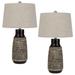 Scottsboro 27" Height Ceramic Lamp Set in Black/Antique Silver Finish