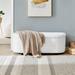 Storage Bench Teddy Fleece Upholstered Ottoman Indoor Entryway Bench for Living Room/Bedroom/End of Bed/Entryway/Bed Side