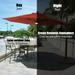 11 Feet Solar Powered Push-Button Tilt Cantilever Patio Umbrella with Base