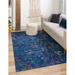 Rugs.com Blossom Collection Rug â€“ 2 x 3 Blue Medium Rug Perfect For Entryways Kitchens Breakfast Nooks Accent Pieces