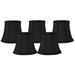 Meriville Set of 5 Black Faux Silk Clip On Chandelier Lamp Shades 4-inch by 6-inch by 5-inch