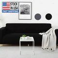 KingFurt 3 Seater Stretch Couch Slipcover Mat Armchair Full Cover Sofa Protector(Black)