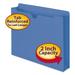 Smead Colored File Jackets with Reinforced Double-Ply Tab Straight Tab Letter Size Blue 50/Box