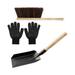 Wovilon Kitchen Gadgets Charcoal Shovel Gloves And Hearth Brush Set Hearth Tidy Set Fireplace Shovel And Brush Metal Brush Pan Set Fireplace Tools Firepit Tools For Fireplace