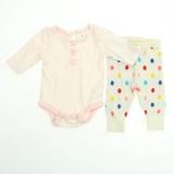 Pre-owned Gap Girls Pink | Off White Stripes | Off White | Multi Polka Dots Apparel Sets size: 0-3 Months