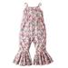 KI-8jcuD Baby Girl Rompers Toddler Girls Sleeveless Floral Prints Romper Bell Bottoms Jumpsuit Clothes Baby Girl Fall Outfit First Birthday Romper Baby Girl Rompers 9-12 Months Summer Clothes For Bi