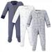 Touched by Nature Baby Boy Organic Cotton Zipper Sleep and Play 3pk Constellation 0-3 Months