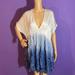 Free People Dresses | Free People Ombr Dress | Color: Blue/Cream | Size: L