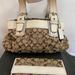 Coach Bags | Coach Soho Signature Tan/Brown Pleated Canvas Shoulder Bag With Bone Leather | Color: Brown/Cream | Size: Os