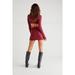 Free People Dresses | New Free People Beach Guess Who's Back Rib Knit Mini Dress Sz Large Wild Garnet | Color: Red | Size: L