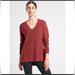 Athleta Sweaters | Athleta Hanover Women’s Sweater Top V-Neck Canyon Red Extra Fine Merino Wool | Color: Red | Size: Xs