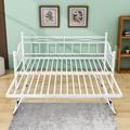 Twin Steel Daybed w/ Trundle by SATING Metal in White | 37 H x 42 W x 78 D in | Wayfair STINGM602AAK02-White