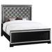 Rosdorf Park Jaxston Tufted Platform Bed Wood & /Upholstered/Polyester in Gray/Black | 62 H x 79 W x 86.5 D in | Wayfair
