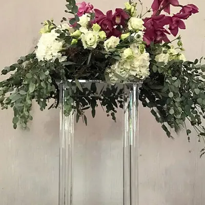 Vase à fleurs en acrylique transparent centre de table support pour réception de mariage