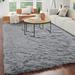 Gray 72 x 48 x 1 in Area Rug - Mercer41 Juelze Solid Color Machine Woven Rectangle 4' x 6' Faux Fur in Faux Fur | 72 H x 48 W x 1 D in | Wayfair