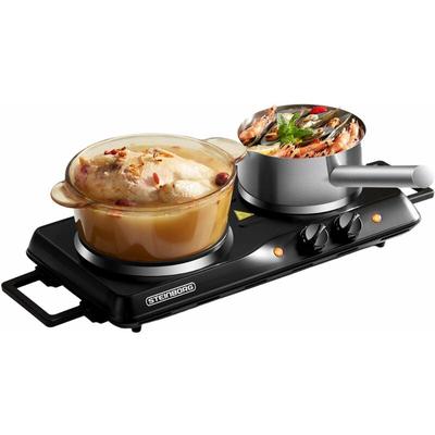Steinborg - Doppelkochplatte Doppel Kochplatten Herdplatte Camping Kochfeld 2.500 Watt schwarz Image
