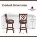 Set of 4 Swivel Bar Stools Bar Height Dining Pub Chairs with Wood Legs