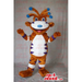 Peculiar Creature SPOTSOUND Mascot In Brown- White And Blue With Peculiar Hair - Imaginary animal mascots