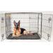 KennelMaster Double Door Folding Wire Dog Crate Black Large 48 L