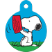 Snoopy Bowl Dog Tag Large Circle