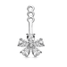 Brass Five Pear CZ Petal Flower on Dangle Earring Jacket Cartilage Stud