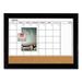 Quartet Magnetic Combination Dry Erase Calendar/Cork Board 35 x 23 Natural/White Surface Black Wood Frame (79284)