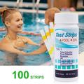 Premium Pool and Spa Test Strips 7 in 1 Accurate Testing Strip for Pool + Hot Tub Chlorine Bromine Alkalinity pH Hardness & Cyanuric Acid Water Quality Testing Kit for Water Maintenance