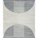 Nourison Astra Machine Washable Geometric Ivory Blue 9 x 12 Area Rug (9x12)