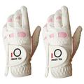 FINGER TEN Women s Lady Weathersof Pro Grip Left and Right Golf Glove Value 2 Pack (Medium 2Pcs-Worn on Left Hand)