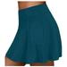 Pgeraug Fall Dresses for Women 2024 Tennis Skirts Run Yoga Inner Shorts Elastic Sports Golf Pockets Hakama Dresses for Women 2024 Blue M