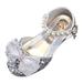 High Heels for Kids Size 13 Fashion Summer Girls Sandals Dress Performance Dance Shoes Flat Light Sequins Pearl Mesh Bow Buckle Slippers for Girls under 5