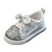 zuwimk Toddler Shoes Baby Boys Girls Shoes Soft Leather Non Slip 2 Straps Toddler Sneaker First Walker Crib Tennis Shoes Silver
