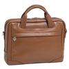 McKlein BRIDGEPORT Large Laptop Briefcase Pebble Grain Calfskin Leather Brown (15474)