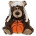 DolliBu Grizzly Bear with Clothes Stuffed Animal and Basketball Plush - Soft Plush Huggable Bear Adorable Playtime Plush Toy Cute Wildlife Gift Basketball Plush Animal Toy for Kids Adults - 9 Inch