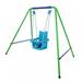 My First Toddler Swing - Heavy-Duty Baby Indoor/Outdoor Swing Set with Safety Harness Ingzy Folding Swing Frame - Blue Secure Swing Set with Safety Seat for Baby Chirldren s Gift